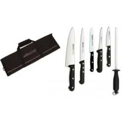 ARCOS Mallette de cuisine 5 couteaux de cuisine et un fusil Universal Noir Online