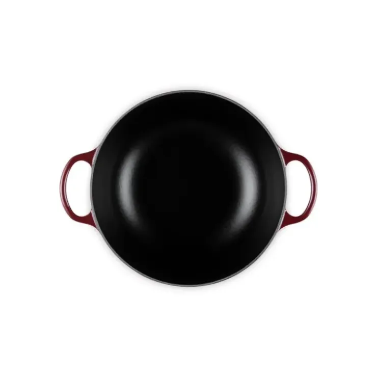 LE CREUSET Marmite en Fonte 26 cm Garnet Bouton Doré Signature Best