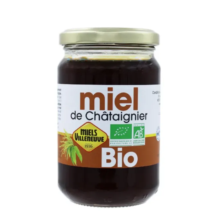 MIELS VILLENEUVE Miel de Châtaignier Bio 375 g Sale