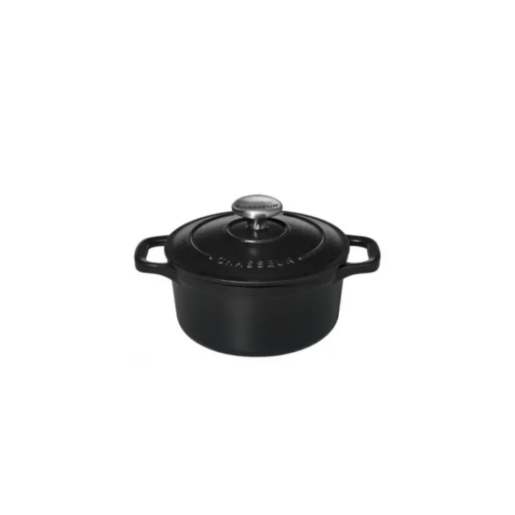 CHASSEUR Mini Cocotte en Fonte Ronde 14 cm Noir Mat Best