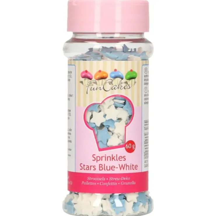 FUNCAKES Mini Etoiles Bleues et Blanches en sucre 60 g Sale