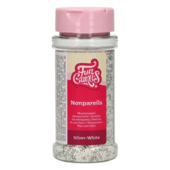 FUNCAKES Mélange Mini-Billes Argentées et Blanches 80 g Hot