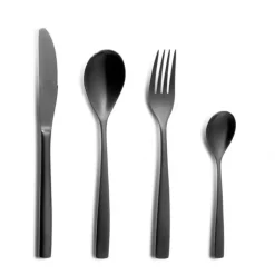 COMAS Ménagère 24 pièces BCN COLORS Noir Inox 18% 3 mm Hot