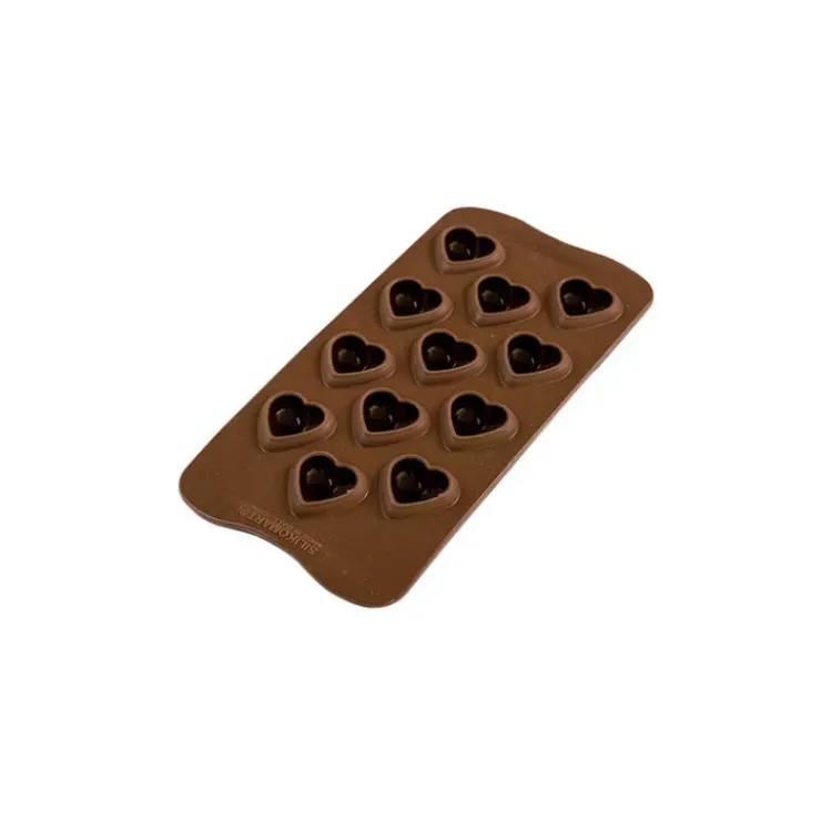 EASY CHOC Moule à Chocolat 12 Cœurs Bombés - Silicone Spécial Chocolat Hot