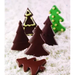 SILIKOMART Moule à Chocolat 4 Sapins Easy Choc - Silicone Spécial Chocolat New