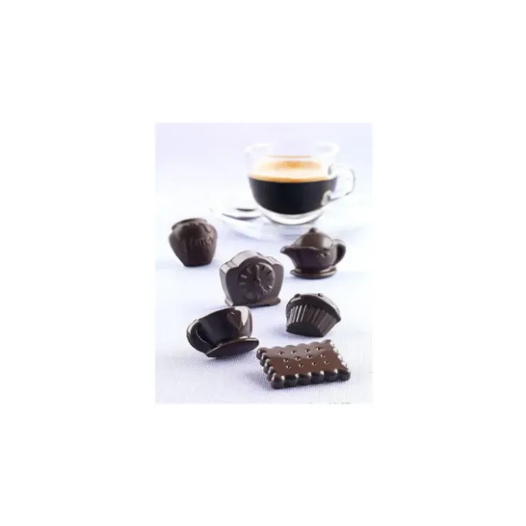 EASY CHOC Moule à Chocolat 12 Sujets Tea Time - Silicone Spécial Chocolat Best