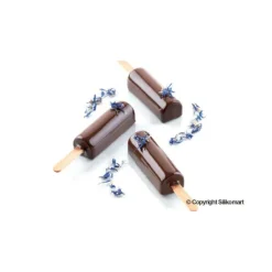 SILIKOMART Moule à glace silicone 10 barres arrondies avec bâtonnets Hot