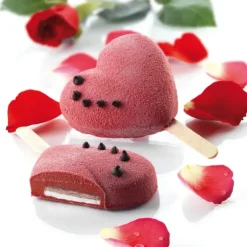 SILIKOMART Moule à Glace Silicone 2 Mini Coeur avec bâtonnets Online