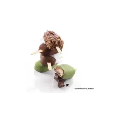 SILIKOMART Moule à Glace Silicone 4 Mini Esquimaux avec bâtonnets