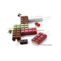SILIKOMART Moule à glace silicone Choco 12 empreintes avec bâtonnets Discount
