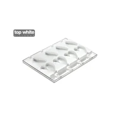 SILIKOMART Moule à glace silicone Coeur 8 empreintes avec bâtonnets New