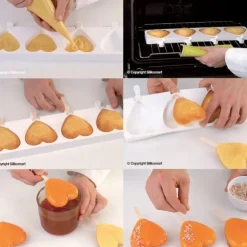 SILIKOMART Moule à glace silicone Coeur 8 empreintes avec bâtonnets New