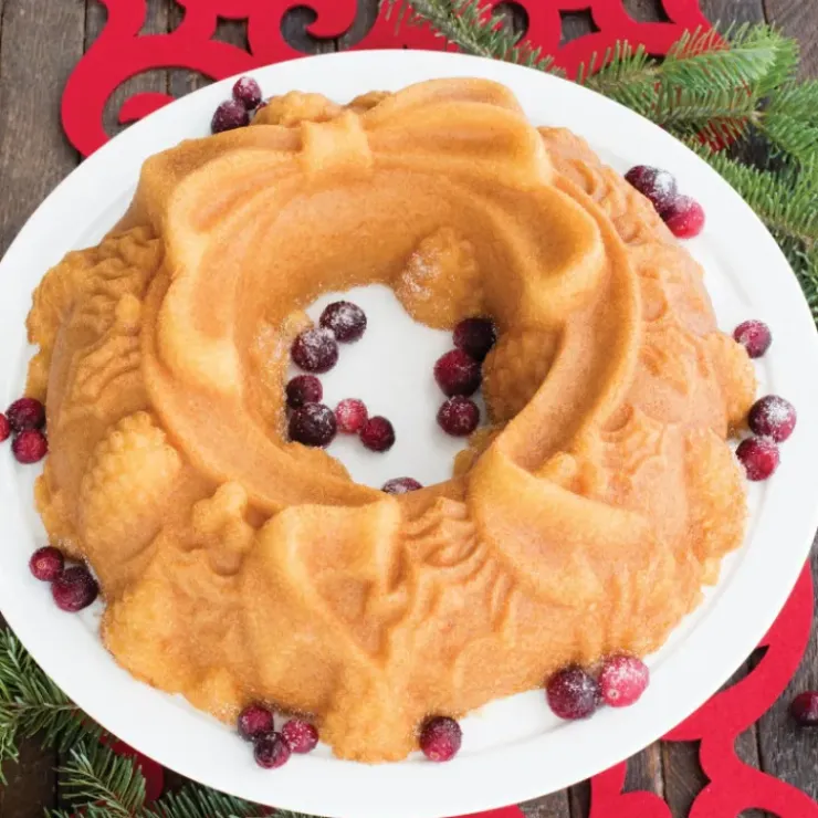 NORDIC WARE Moule à Gâteau Bundt Couronne de Noël Silver Outlet