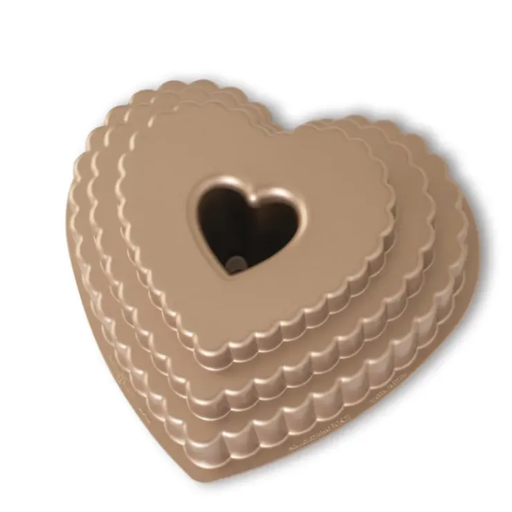 NORDIC WARE Moule à Gâteau Bundt Cœur 3 Étages Toffee Clearance