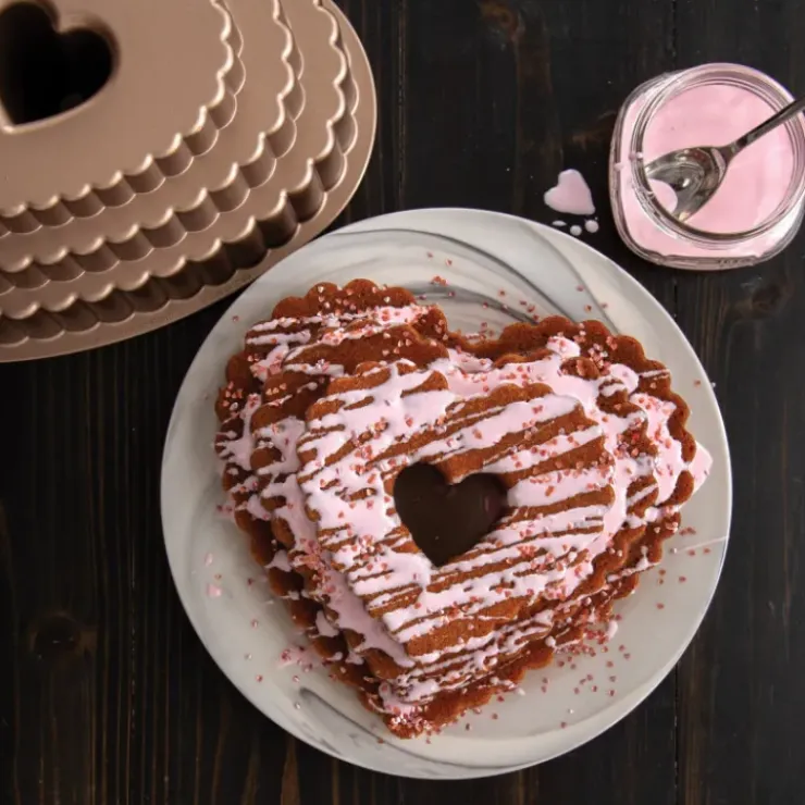 NORDIC WARE Moule à Gâteau Bundt Cœur 3 Étages Toffee Clearance