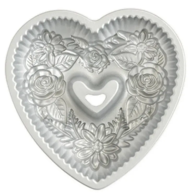 NORDIC WARE Moule à Gâteau Bundt Cœur Floral Toffee New