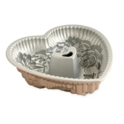 NORDIC WARE Moule à Gâteau Bundt Cœur Floral Toffee New