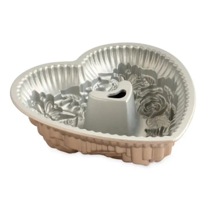 NORDIC WARE Moule à Gâteau Bundt Cœur Floral Toffee New