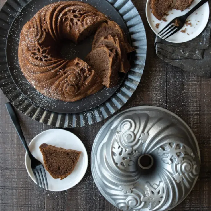 NORDIC WARE Moule à Gâteau Bundt Let It Snow Silver New