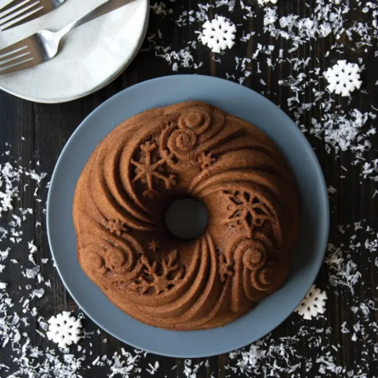 NORDIC WARE Moule à Gâteau Bundt Let It Snow Silver New