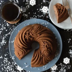 NORDIC WARE Moule à Gâteau Bundt Let It Snow Silver New