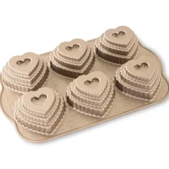 NORDIC WARE Moule à Gâteaux Cœurs à Étages (x6) Toffee New