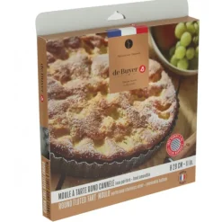 DE BUYER Moule à Tarte Cannelée Inox Perforé Amovible Ø 28 cm x H 2,5 cm Hot