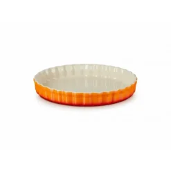 LE CREUSET Moule à Tarte en Céramique 28 cm Volcanique Hot