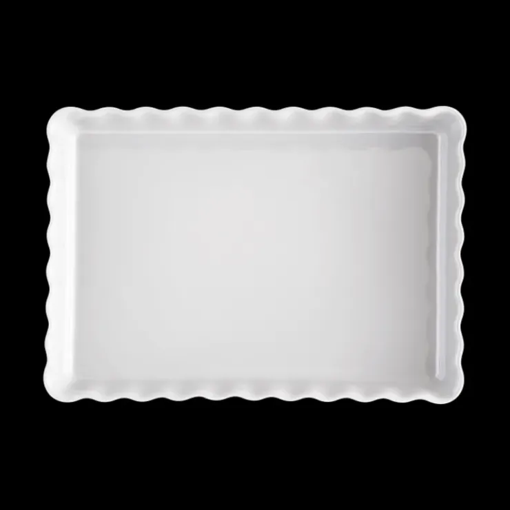 EMILE HENRY Moule à Tarte Rectangulaire en Céramique 33,5 x 24 cm Farine
