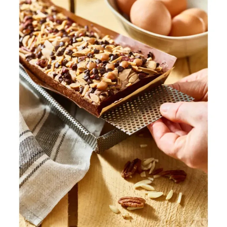 DE BUYER Moule à Tarte Rectangulaire Inox Perforé Amovible 35 x 10 cm x H 3,5 cm Sale
