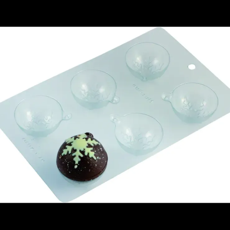 CUISINEADDICT Moule Chocolat Boule de Noël Flocon (x2) New
