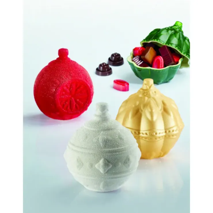 PAVONI Moule Chocolat Boules de Noël Ø 10 x H 12 cm (x3)