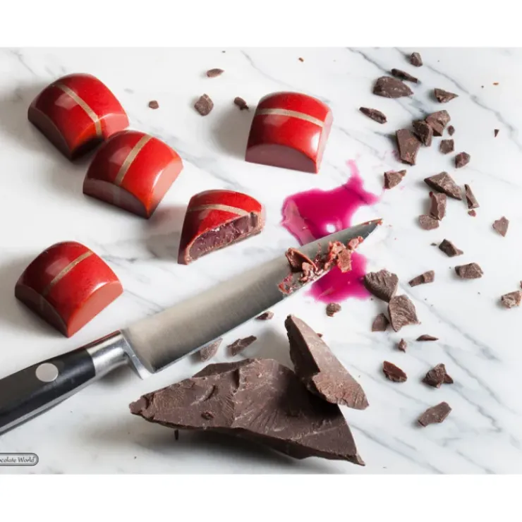 CHOCOLATE WORLD Moule Chocolat Carré Bombé 25,5 mm (x24) New