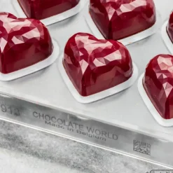 CHOCOLATE WORLD Moule Chocolat Cœur à Facettes 3,6 x 2,9 cm (x21) Outlet
