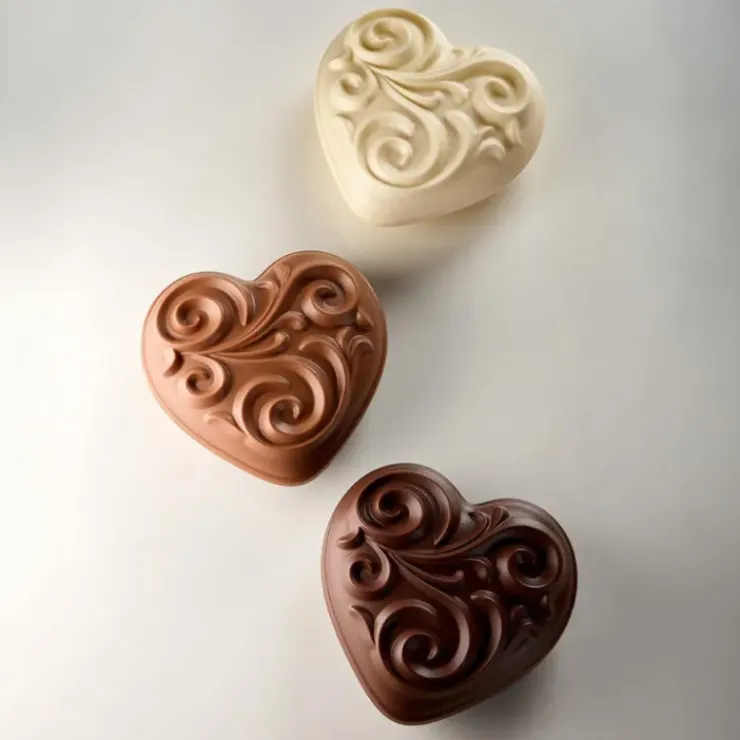 PAVONI Moule Chocolat Cœur Baroque 15 cm x H 6,5 cm (x2) Sale