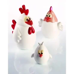 PAVONI Moule Chocolat Famille Poule (x3) New