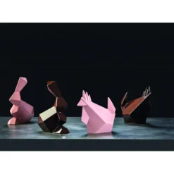 PAVONI Moule Chocolat Lapin Origami 14,5 x 9,5 cm x H 18 cm (x2)