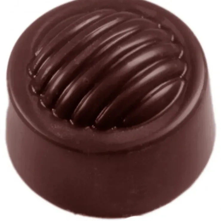 CHOCOLATE WORLD Moule Chocolat Rond Strié (x32) Hot