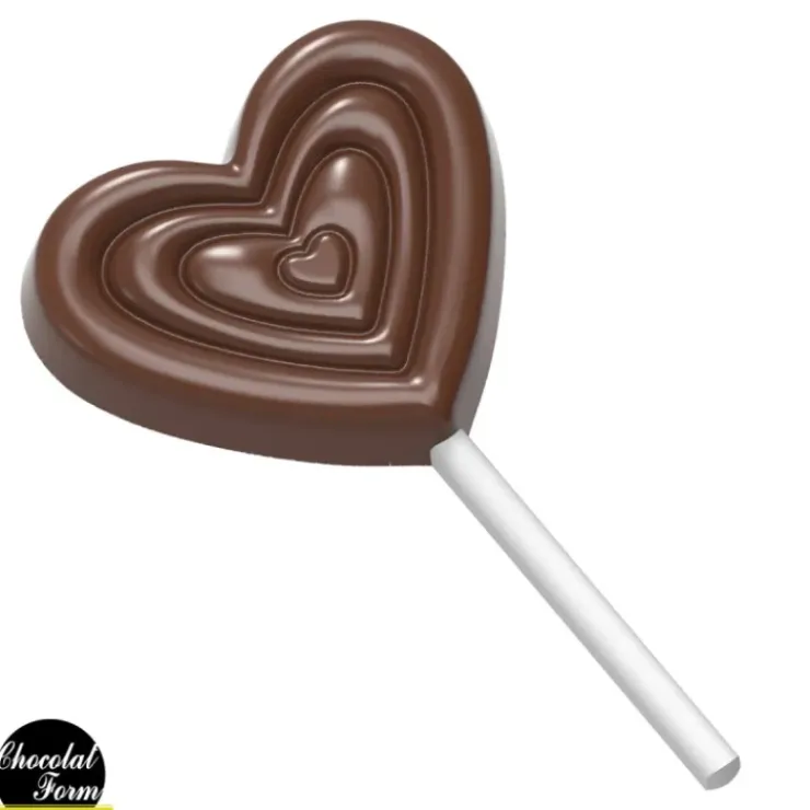 Chocolat Form Moule Chocolat Sucette Cœur 5,9 x 5,1 cm (x4) Chocolate Form Best