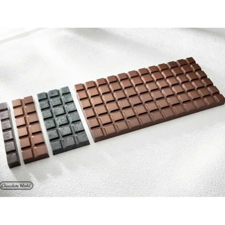 CHOCOLATE WORLD Moule Chocolat Tablette 2 Barres (x6) New