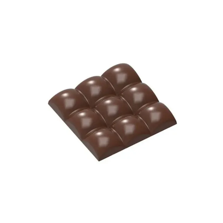 CHOCOLATE WORLD Moule Chocolat Tablette 9 Carrés Bombés 79,5 mm (x3) New