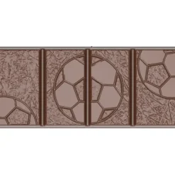 CHOCOLATE WORLD Moule Chocolat Tablette Football 11,4 x 5 cm x H 0,95 cm (x4)