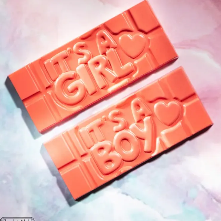 CHOCOLATE WORLD Moule Chocolat Tablette Gender Reveal (x4) Best