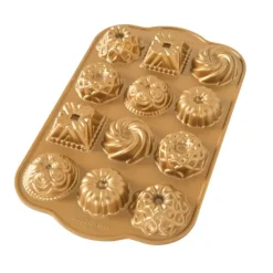 NORDIC WARE Moule Mini Bundt Charms Assortis (x12) Gold