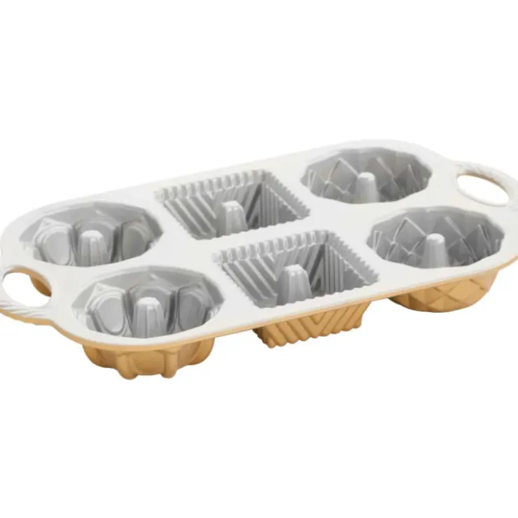 NORDIC WARE Moule Mini Bundt Geo (x6) Gold Hot