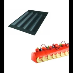 SILIKOMART Moule Silicone 4 Bûches Rondes 49,5 x 8 x h 6,3 cm 2137ml Professional Outlet