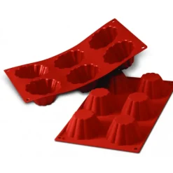 SILIKOMART Moule Silicone 6 Brioches Cannelées 7,9 cm x H 3,7 cm Sale
