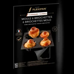 FLEXIPAN DEMARLE Moule Silicone 6 Briochettes Ø 8 cm Hot