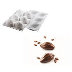 SILIKOMART Moule Silicone 6 Cabosses de cacao 10,2 x 5,4 cm 115ml Professional Hot