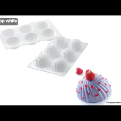 SILIKOMART Moule Silicone 6 Demi Sphères Vrillées Ø 75 mm Professional Outlet